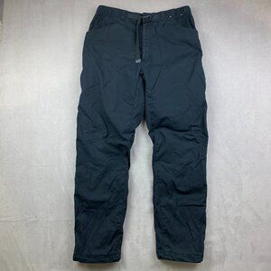 Uniqlo Heattech Mens Pants Medium Navy Blue Fleece Warm-Lined Belted Ripstop